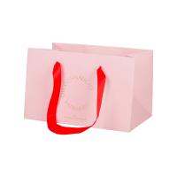 Sacos de embalagem de bolos de papel de carimbo cor-de-rosa biodegradável com alça de fita