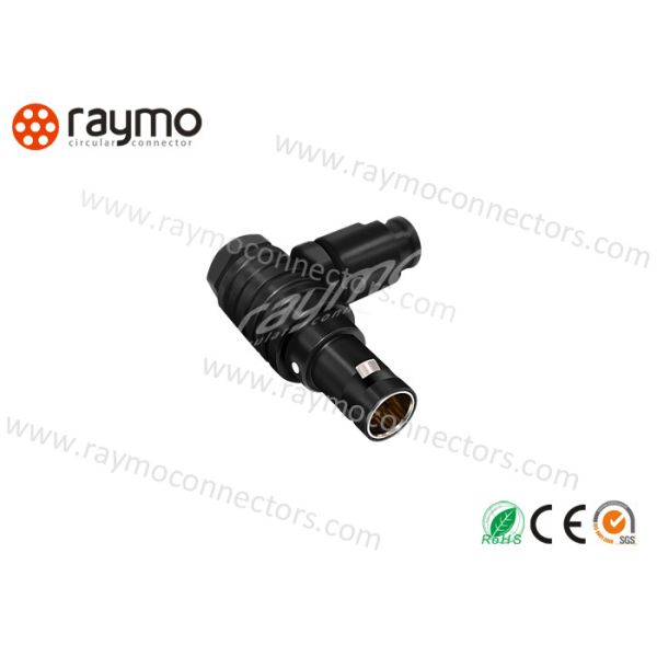  Mini Snap Right Angle Circular Connectors 10 Way W1 W2 Black Color