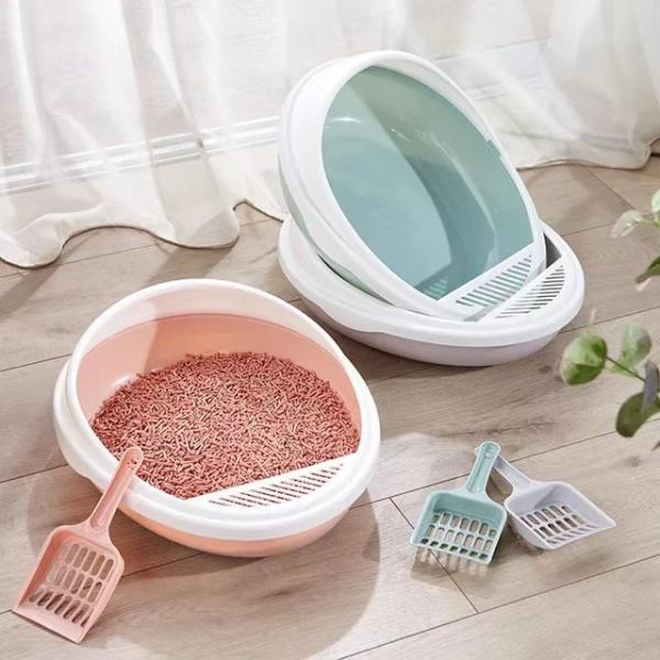 Egg Ball Shape Semi-Enclosed Cat Litter Box Splash Proof Toilet For Pet Cat