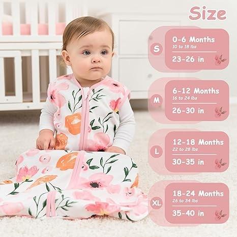 100% Cotton Baby Sleep Sack Soft Baby Wearable Blankets with 2 Way Zipper