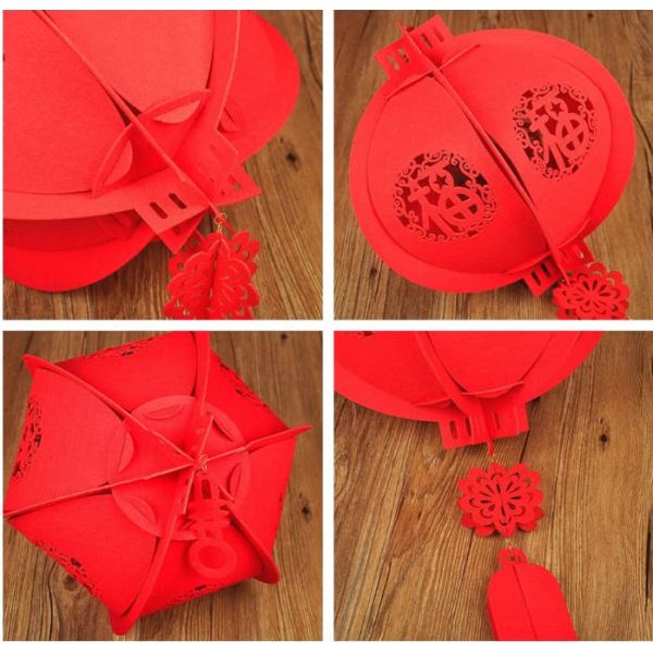 Chinese Festival And Celebration 100pcs Felt Paper Lantern