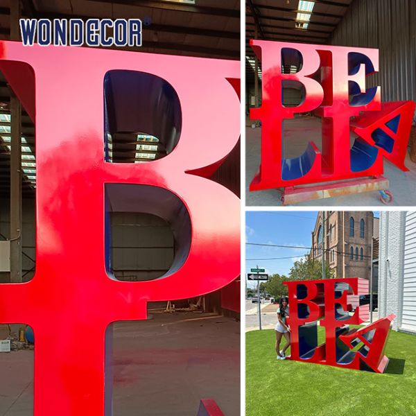 Customizable Forged Metal Sculpture Modern Stainless Steel Sculpture letter shape