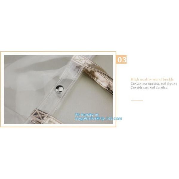 promotional clear pvc cosmetic bags handle zipper for sale, eco soft loop die cut pvc clear handle plastic shopping bags