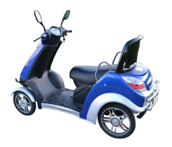 Comfortable 4 Wheel Power Scooters Blue Battery Operated Scooter  Max. Speed 10km/h
