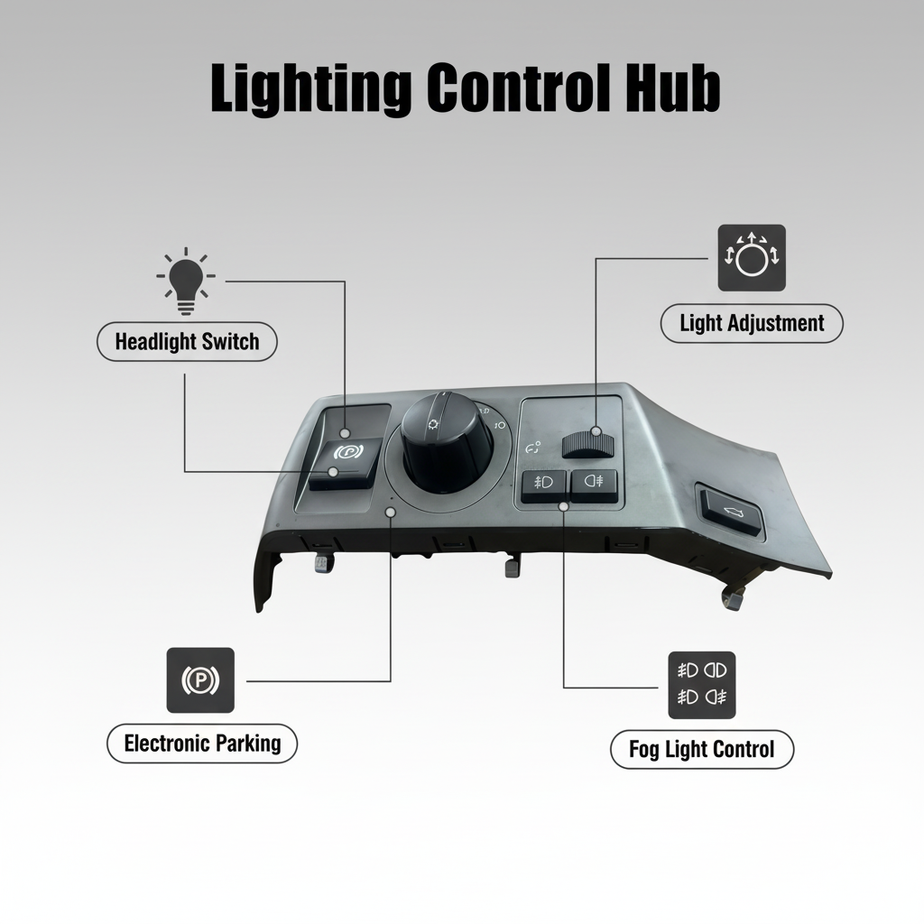 High-Quality Lighting Control Switch for BMW 7 Series E66, Compatible with 730Li 740Li 750Li Models, Direct Replacement