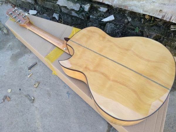 AAAA handmade all Solid single cut guitara 14 frets imported wood armrest GA acoustic electric guitar
