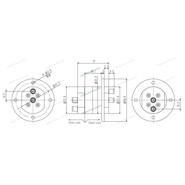 2 Channels Radio Frequency Rotary Joint with RF Slip Ring suit Low Temperature