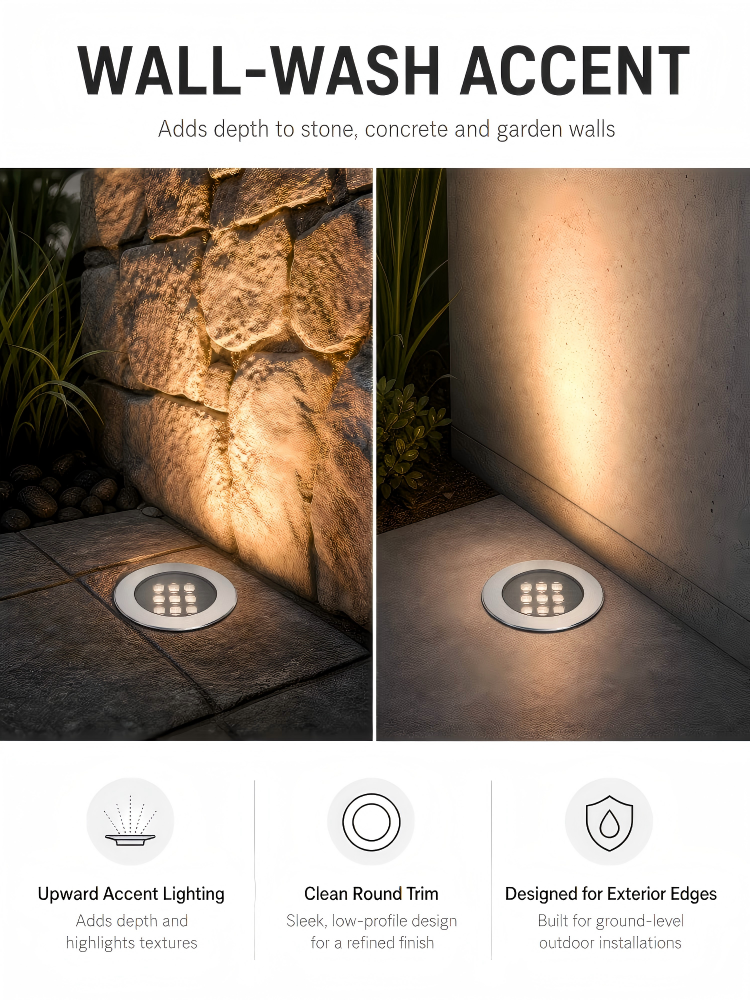 IP68 Waterproof 15-18W LED Inground Spotlight Outdoor Recessed Deck Pathway Lighting