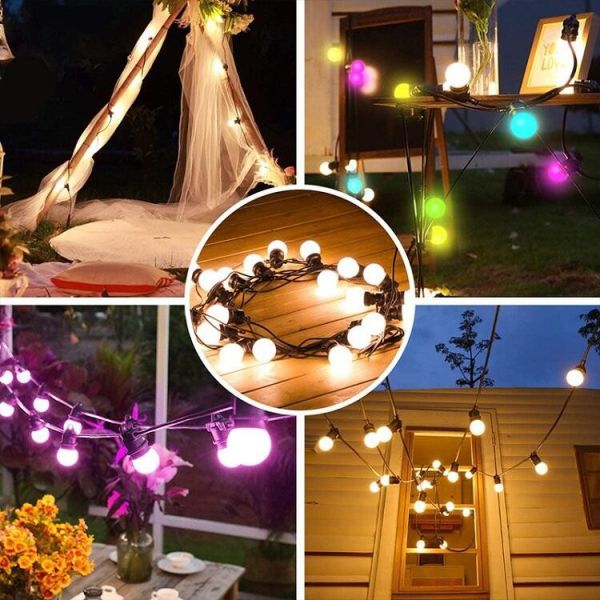 Commercial LED Point Light , Warm White festoon string lights outdoor 24V 10m 20m