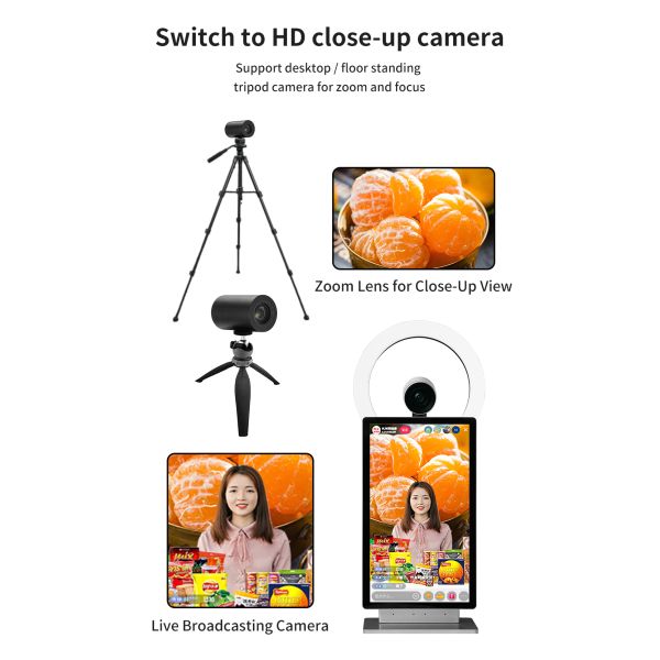 15.6 Inch HD Webcam New Desktop All-in-One Live Broadcast Machine with Adjustable Beauty Fill Light Live Streaming Equipment