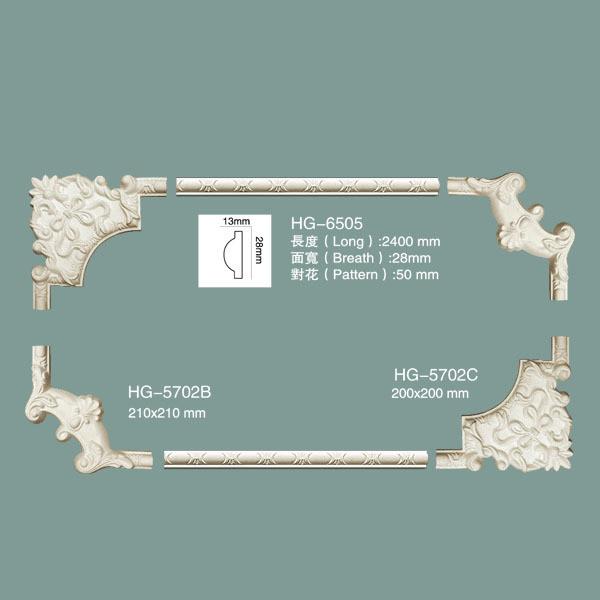Polyurethane Chair Rail Decorative PU Panel Moulding Corner HG-5702