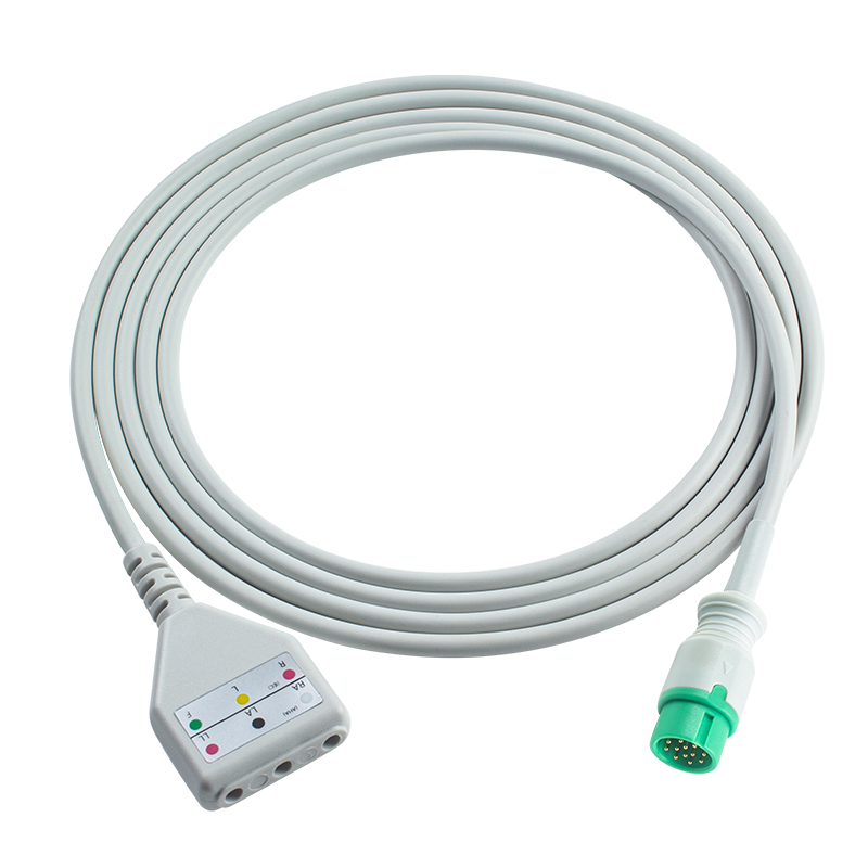 Biolight 12Pin 3 5Lead ECG Trunk Adapter Cable O-ximax Tech AnyView A2 A6 A4 A8 Q7 Q5 ECG Extension Cable Din Style