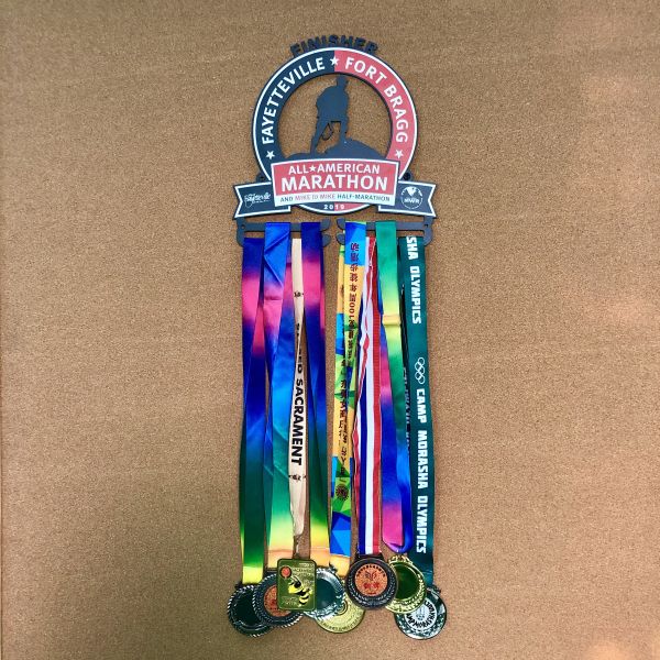 Wall Mount Medal Display Hanger Custom Logo Medal Hanger With Shelf