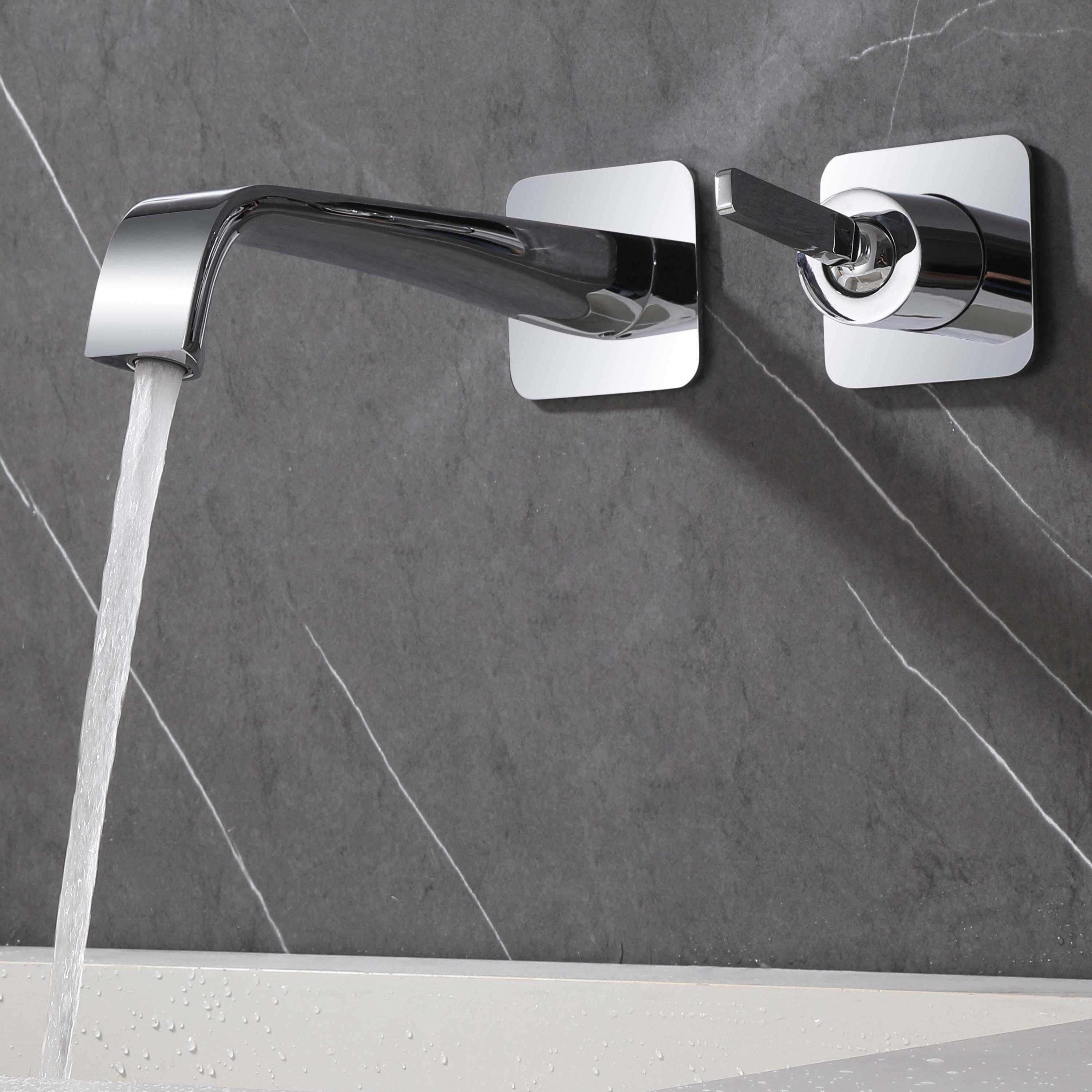 Square Flat Escutcheon Bathroom Faucet Taps Single Hole Brushed Gold Chrome Gunmetal OEM