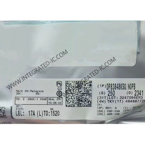 DP83848KSQ Ethernet IC Ethernet Transceivers 10/100Mbps Ethernet PHY Transceiver