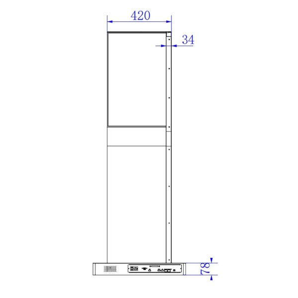 30 Inch Custom clear Floor Standing transparent OLED Display Unit Stand for Supermarket Exhibition Hotel