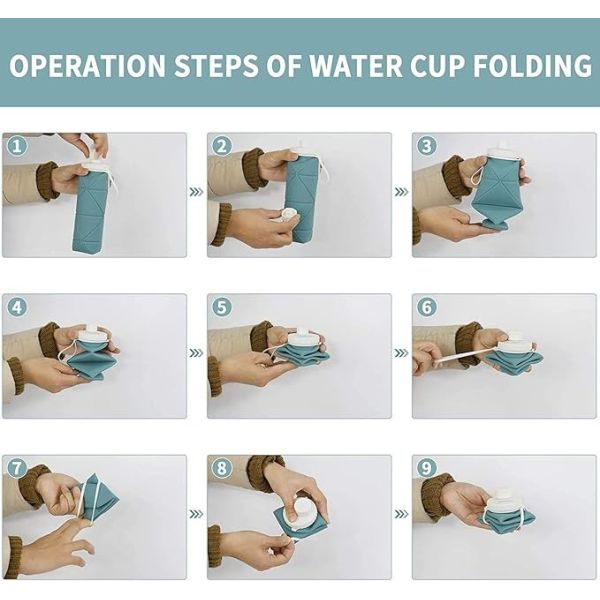 Silicone Collapsible Water Bottles Pop Its Water Bottle For Toddlers Camping Cup With Carabiner