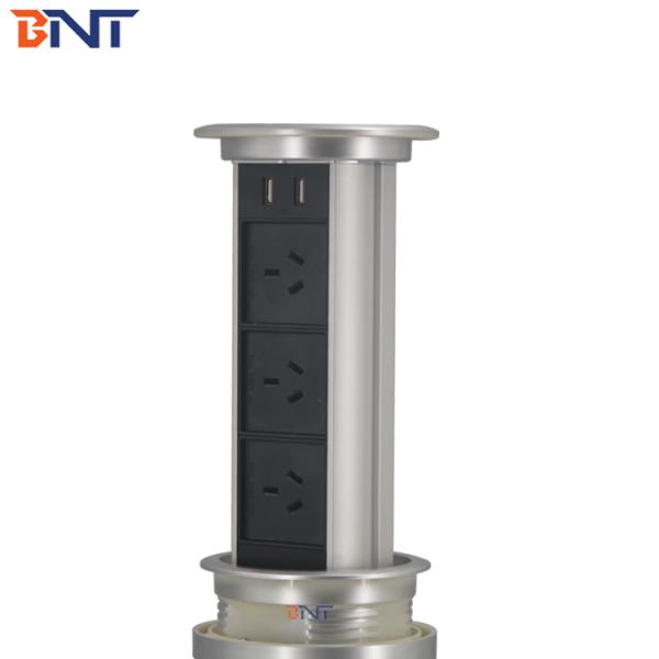 office desk top outlet socket with data and universal power /tabletop retractable power socket box