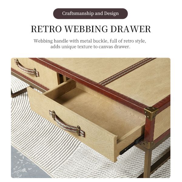 Nidea #301 Retro Vintage Coffee Tables with Drawers Side Tables Metal Steel Legs Luxury Centro Center Table for the Living Room