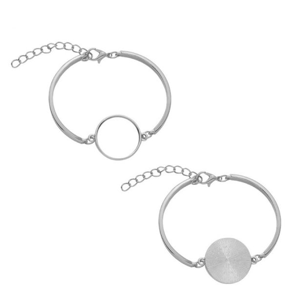 Mujeres Joyería Elegante Brazalete de Sublimación Blancos DIY Brazaletes de Encanto de Sublimación personalizados