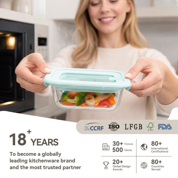 IKOO Plastic Free Borosilicate Glass Food Storage Containers with Lids Bulk Deal