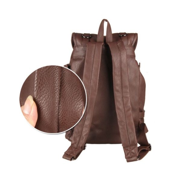 Retro Fashion Institute of wind men and women shoulder bag backpack school students tide Korea PU leather leisure backpa