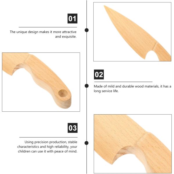 Customized Logo Wooden Knives for Pretend Play Food Toy Learning Tools Customized Size