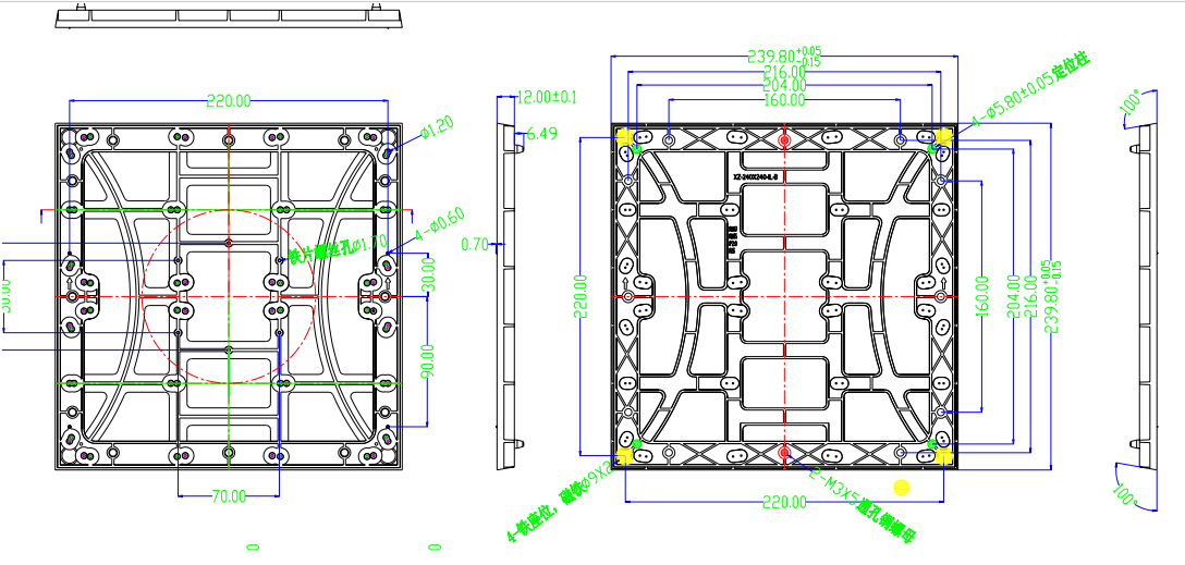Крытый размер модуля дисплея СИД модуля 3840Hz SMD дисплея: 240mm*240mm