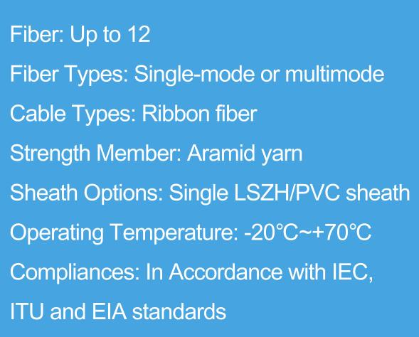 GJDFH 4 Core Multimode Ribbon Fiber Optic Cable