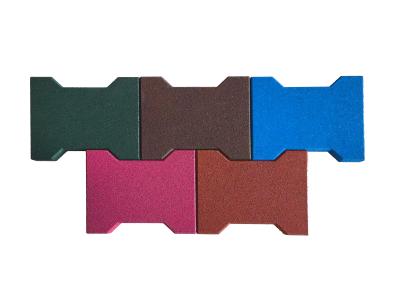 Horse Race Brick Dog Shape H Shape 200*160*120mm Interlocking Rubber Pavers 20-50mm Anti Slip For Playground