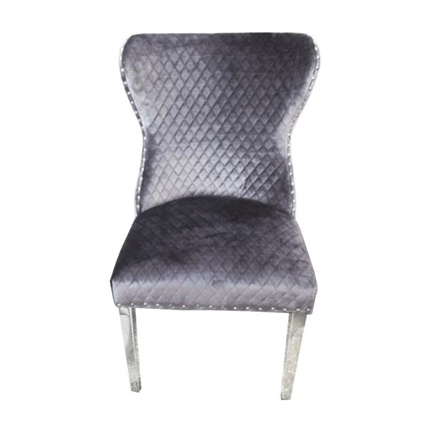 61498 GOITALIA Restaurant Mid century Modern Stainless Steel  Designer Velvet fabric Hotel Ding chair