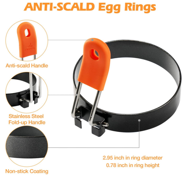 Анти- ошпарьте прессформу кольца яичницы посуды 2.95Inch нержавеющей стали 4 пакета с щеткой масла