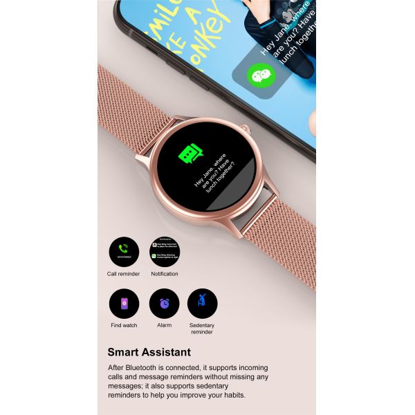 Умный дозор 2020 спорта отслежывателя фитнеса Smartwatch тарифа сердца ECG женщин 1.09-Inch дозора DT66 полный делает водостойким для IOS Xia