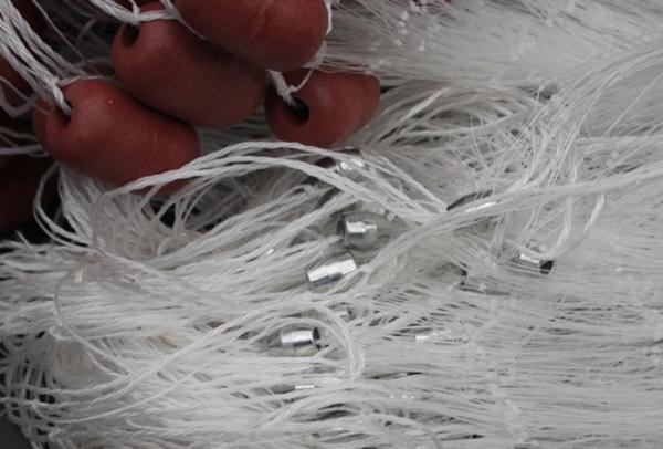 White Handmade Commercial Fishing Net Nylon Gill Netting Double Knot Type