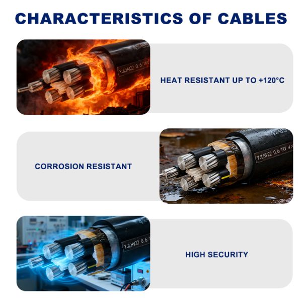Armored Cable YJLHV22 PVC Sheathed Cable XLPE Insulated Steel Armor