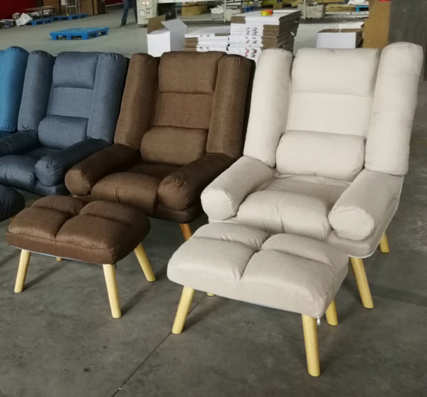 Sillas sólidas del Recliner de la sala de estar de la textura de la butaca moderna de la tela del estilo del ocio