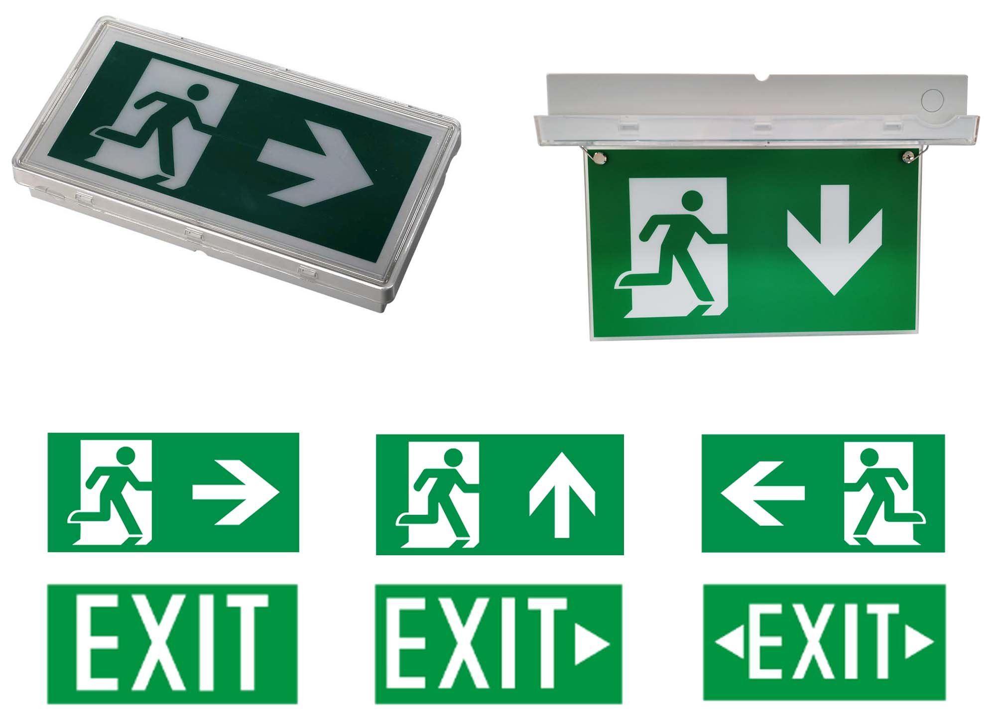 Ceiling Recessed Emergency Exit Sign Light with Ni-Cd Battery IP65 Rated and 5730 SMD LED