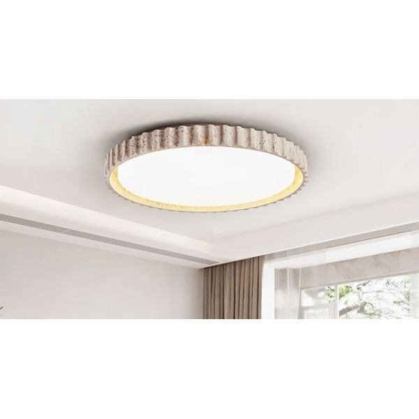 French round bedroom ceiling lamp yellow cave stone wabi-sabi style living room dining room lamp middle-aged designer study