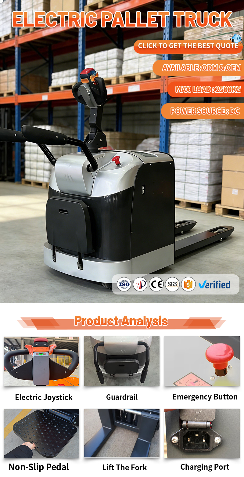 Battery Powered Walkie Straddle Pallet Stacker Truck Heavy Duty Horizontal Material Handler