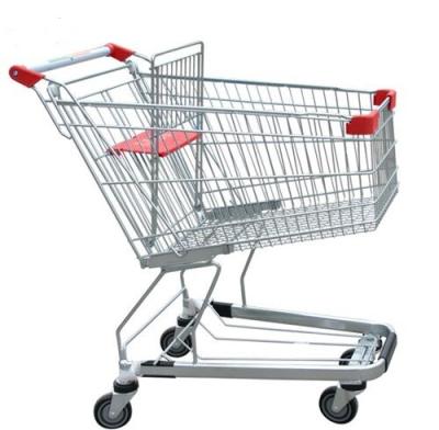Unfolding Grocery Store Shopping Carts Four Swivel Wheels Zinc Plated