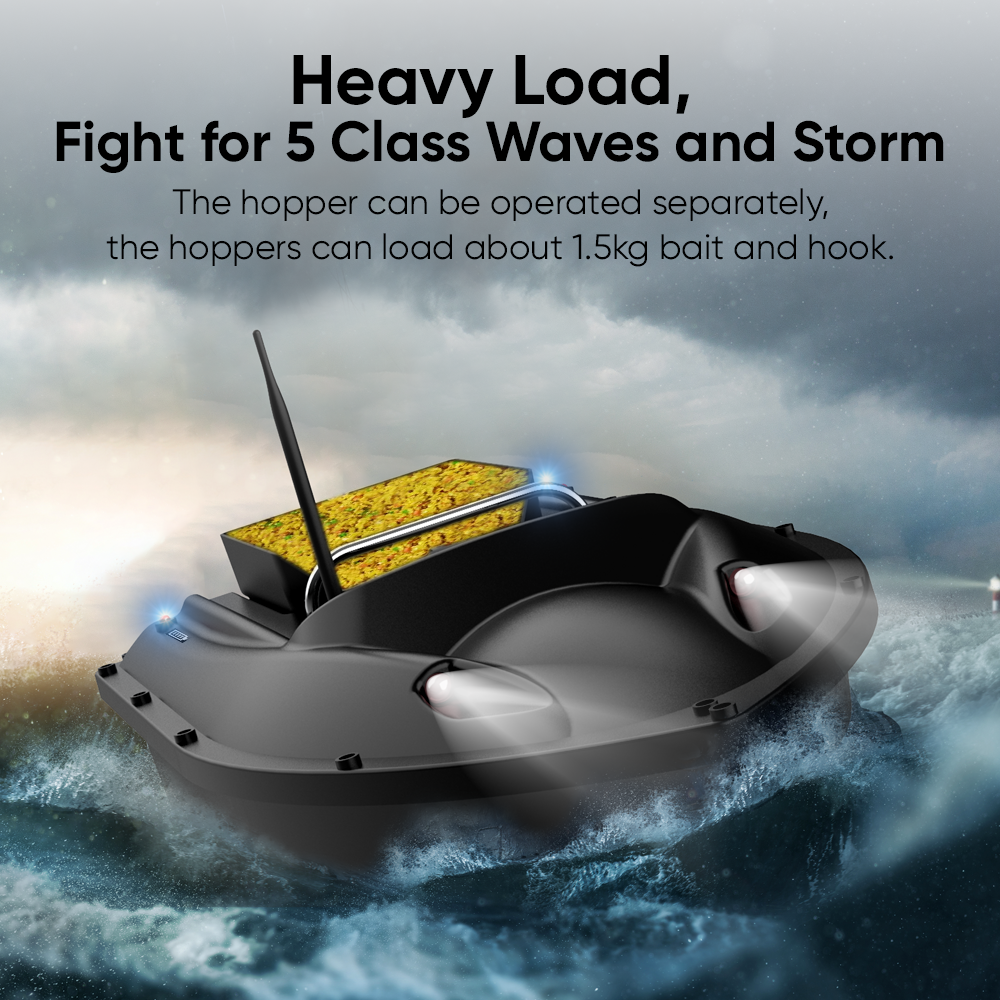 Remote Control Fish Bait Boat Two Propellers Smart Fishing Bait Boat Two Motors