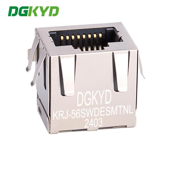 KRJ-56SWDESMTNL Connecteur RJ45 à port unique sans lumière SMT sans interface réseau filtre