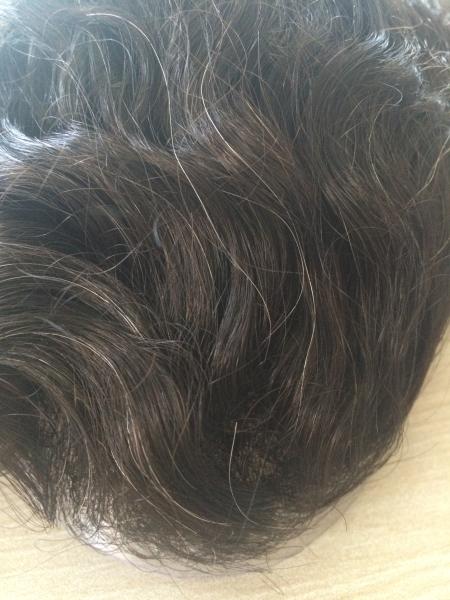 Npu Base 10*7 Perruque de cheveux pour hommes, densité moyenne, remplacement capillaire