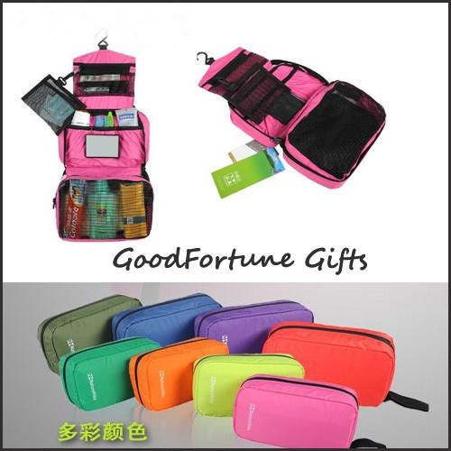 promotion water proof polyester oxford travel cosmetic travel portable wash bag gift