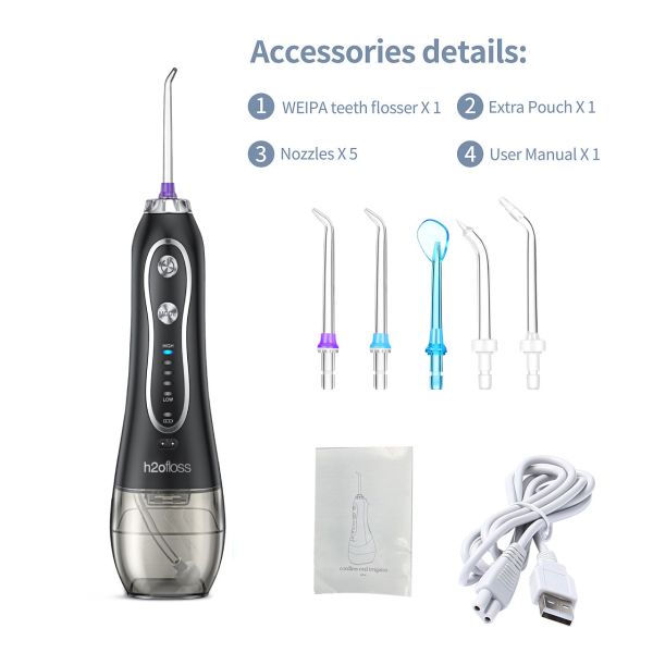 Low Voice Dental Water Flosser Portable Electric Cordless Oral Irrigator IPX7 Waterproof