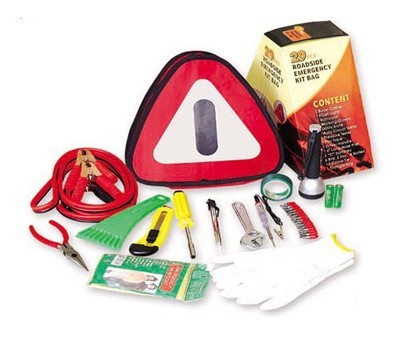 31 pcs auto emergency kit ,with warning triangle ,booster cable ,wrench,pliers ,gloves