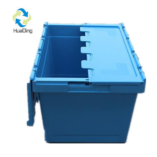 Recyclable HUADING 600*400*335mm Heavy Duty Turnover Crate Used Plastic Nestable Box with Lid