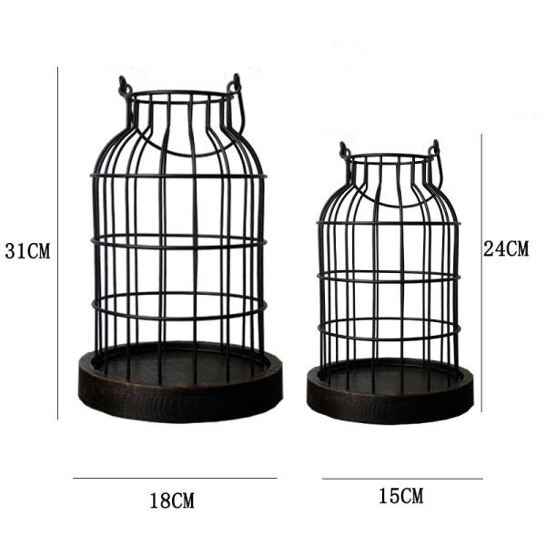 Farmhouse Style Candle Lanterns Bottle Design Iron ART Style Candle Holder For Home Decor