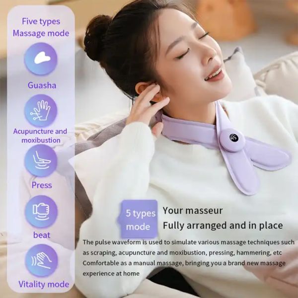 Electric Artery Pulse Massage Cervical Belt for Neck and Shoulder Tension Relief