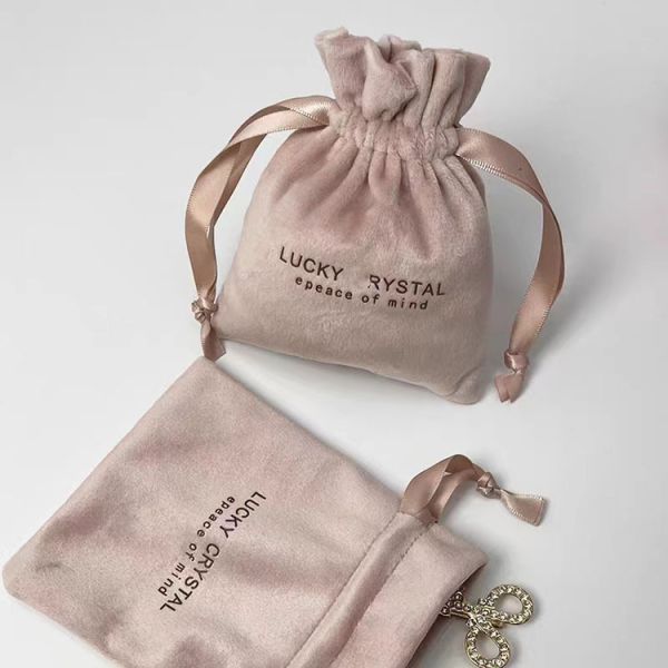 Small Dice Earring Necklace Gift Jewelry Velvet Dust Packaging Pouch Drawstring Suede Bag